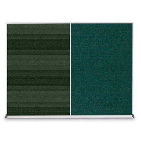 United Visual Products Triple Door Radius Plus Corkboard, 72" x UV8005PLUS-BRONZE-CLOUD